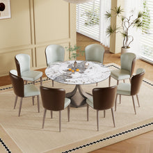 Load image into Gallery viewer, Modern Round Dining Table With 360° Rotating Lazy Susan Scratch & Chairs