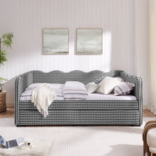 Load image into Gallery viewer, Gingham Daybed With USB Charging Port, Wave-Shaped Design