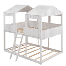 Load image into Gallery viewer, Bunk Bed With Roof, Window, Guardrail, Ladder
