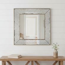 Load image into Gallery viewer, 18" Square Metal Framed Antiqued Glass Accent Mirror - Brown