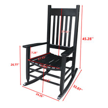Load image into Gallery viewer, Classic Wooden Porch Rocker Chair Populus Wood Comfortable Design