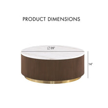 Load image into Gallery viewer, 3 Piece Table Set Round Cocktail Table And 2 Round End Tables - Brown / Gold / White
