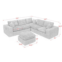 Load image into Gallery viewer, Sectional Sofa With Moveable Ottoman