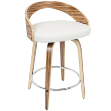 Load image into Gallery viewer, Grotto - Contemporary Fixed Height Counter Stool & Swivel With Round Footrest (Set of 2)