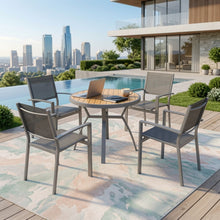 Load image into Gallery viewer, 5 Piece Patio Dining Set & Table And Chairs For Outdoor Use - Gray