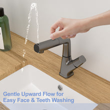 Load image into Gallery viewer, Pull Down Bathroom Sink Faucet With 3 Water Modes And Stainless Steel Construction - Gunmetal Black