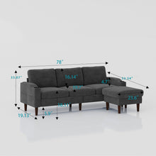 Load image into Gallery viewer, 3 Seater Convertible Combination L Shaped Sofa With Footstools With Storage