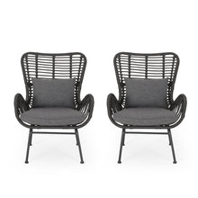 Load image into Gallery viewer, Modern Aesthetic Outdoor Rattan Accent Chair With Metal Legs