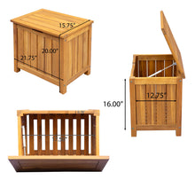 Load image into Gallery viewer, Portside - Wooden Deck Box 30 Gallons Storage Bench - Teak