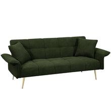 Load image into Gallery viewer, Convertible Double Futon Sofa Bed With Folding Armrests For Living Rooms