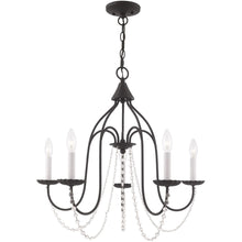 Load image into Gallery viewer, 23" Five Light Dimmable Chandelier With Shades - Black