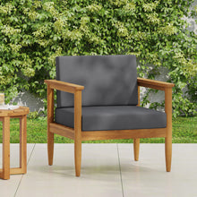 Load image into Gallery viewer, Outdoor Club Chair, Patio Chair With Teak Acacia Wood Frame - Dark Gray