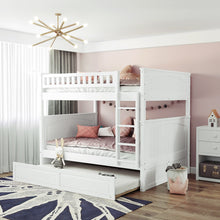 Load image into Gallery viewer, Bunk Bed With Twin Size Trundle, Guardrails