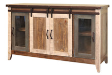 Load image into Gallery viewer, Cabinet, Enclosed Storage Distressed TV Stand - Brown