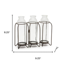 Load image into Gallery viewer, Triple Test Tube Table Vase - Black / Clear