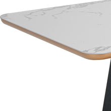 Load image into Gallery viewer, Ceramic Wood Pedestal Base Dining Table - White / Black