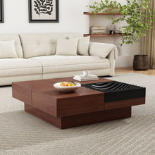 Load image into Gallery viewer, Italian Retro Inspired Acacia Wood Storage Coffee Table - Brown / Black