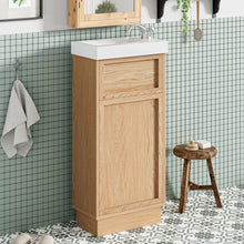 Load image into Gallery viewer, 15.75" Bathroom Vanity With Reversible Resin Sink And Cabinet - Wood