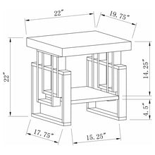 Load image into Gallery viewer, Rectangular End Table With Geometric Design And Open Shelf - White