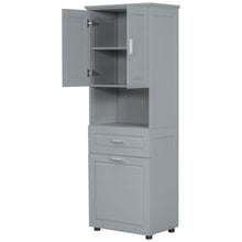 Load image into Gallery viewer, Tall Bathroom Cabinet With Tilt-Out Laundry Basket And Upper Storage