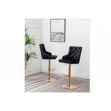 Load image into Gallery viewer, Adjustable Swivel Bar Stool With Nailhead Trim (Set of 2)