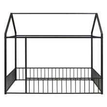 Load image into Gallery viewer, Metal Bed House Bed Frame With Fence