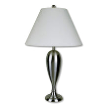 Load image into Gallery viewer, 29" Metal Urn Table Lamp With White Classic Empire Shade - Nickel