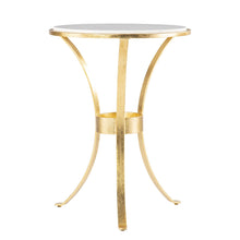 Load image into Gallery viewer, Marble And Iron Round End Table - Gold