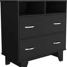 Load image into Gallery viewer, Two Drawer Dresser With Open Shelving - Black