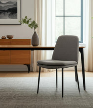 Load image into Gallery viewer, Upholstered Fabric Metal Dining Side Chair - Gray