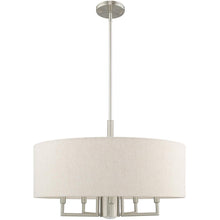 Load image into Gallery viewer, 25" Six Light Dimmable Chandelier With Shades - Nickel