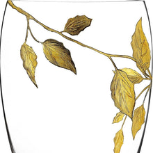 Load image into Gallery viewer, Leaves Oval Table Vase - Clear / Gold