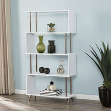 Load image into Gallery viewer, Squiggle Four Tier Etagere Bookcase - White