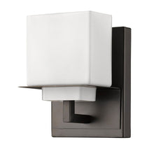 Load image into Gallery viewer, One Light White Glass Wall Sconce - Bronze