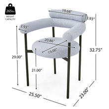 Load image into Gallery viewer, Contemporary Upholstered Armchair Dining Chairs With Metal Legs (Set of 2)