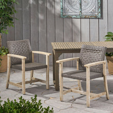 Load image into Gallery viewer, Outdoor Dining Chair Acacia Wood Frame (Set of 2)