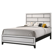 Load image into Gallery viewer, Contemporary Low Profile Bed With Geometric Headboard