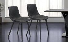 Load image into Gallery viewer, Faux Leather Upholstered Dining Room Side Chairs (Set of 2) - Black
