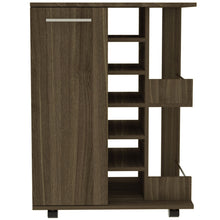Load image into Gallery viewer, Rolling Dining Room Bar Cart With Wine Storage - Brown