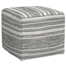 Load image into Gallery viewer, Carina - Square Woven Pouf - Black White