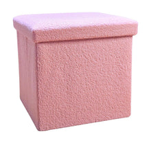 Load image into Gallery viewer, 15" Boucle Cube Storage Ottoman - Pink