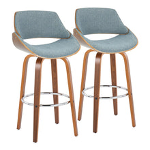 Load image into Gallery viewer, Fabrizzi - Mid Century Modern Fixed Height Barstool With Swivel With Round Footrest (Set of 2)