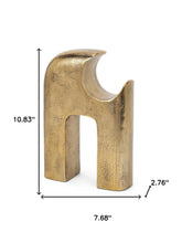 Load image into Gallery viewer, Modern Abstract Tabletop Sculpture - Antiqued Brass