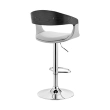 Load image into Gallery viewer, 43" Swivel, Low Back Adjustable Height Bar Chair - Gray / Silver