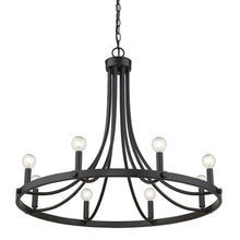 Load image into Gallery viewer, Candle Style Eight Light Metal Dimmable Chandelier - Black