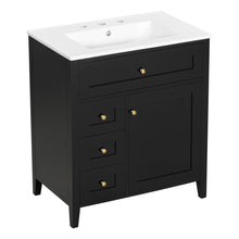 Load image into Gallery viewer, Modern Bathroom Vanity With Sink, 3 Drawers And Adjustable Shelf