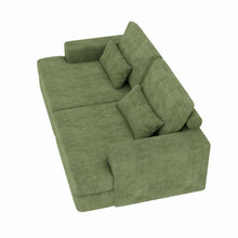 Load image into Gallery viewer, Corduroy Modular Stainless Steel Sleeper Sofa With Toss Pillows - Green
