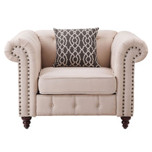Load image into Gallery viewer, Aurelia - Linen Chair With Pillow - Beige