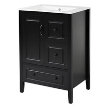 Load image into Gallery viewer, Retro Bathroom Vanity With Sink, Soft Closing Cabinet & Drawers