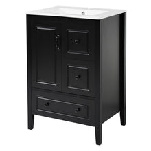 Load image into Gallery viewer, Retro Bathroom Vanity With Sink, Soft Closing Cabinet & Drawers
